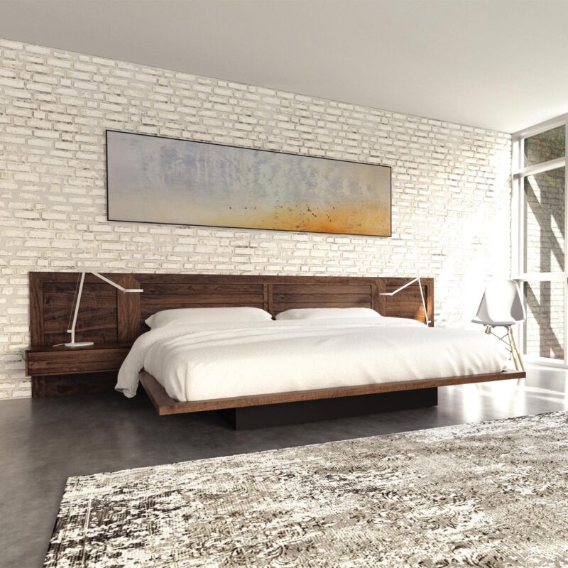 Platform Bed with Clapboard Headboard
