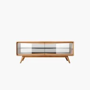 Dark Khaki Glass TV cabinet