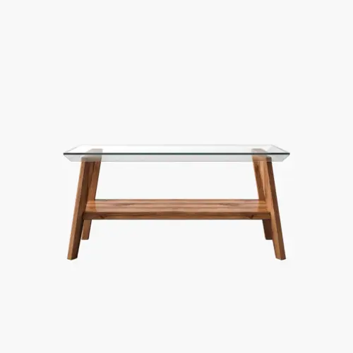Solid Wood Glass Coffee Table